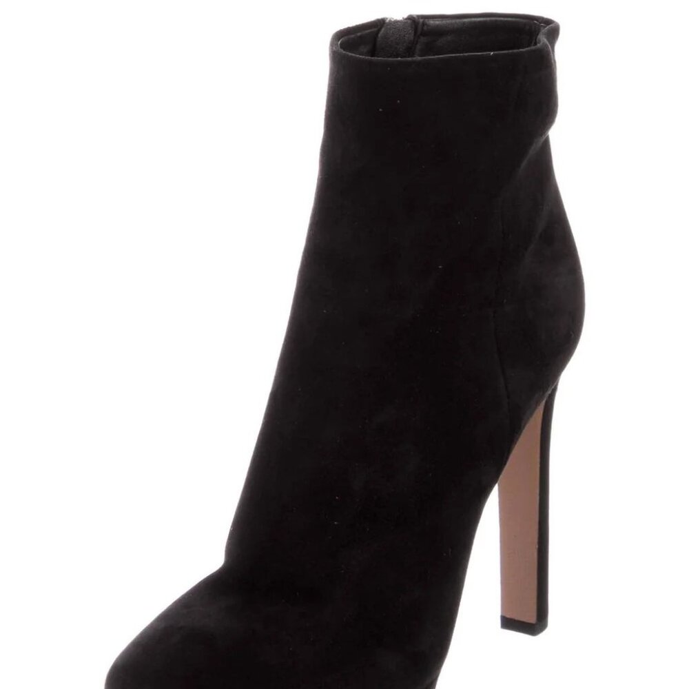 Prada Black Suede Ankle Boots Platform Heel Size 38 / US 8 - Picture 6 of 9